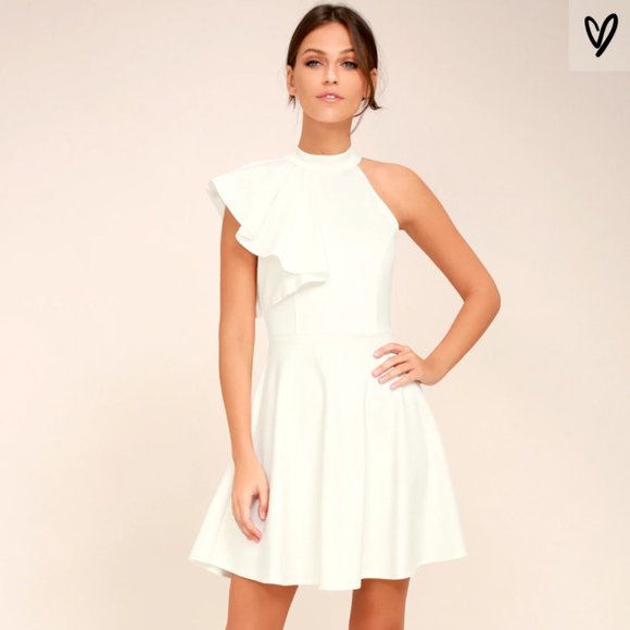 Lulus Dresses & Skirts - Lulu’s One Shoulder Ruffled Dress in Black